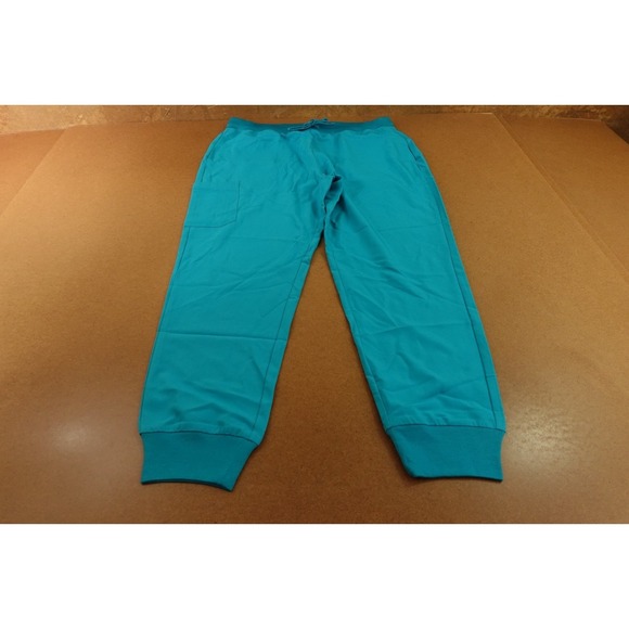 Mandala Pants - Mandala Womens Large Teal Woven Equa-Tek High Waist Jogger Pants Inseam-25in NWT
